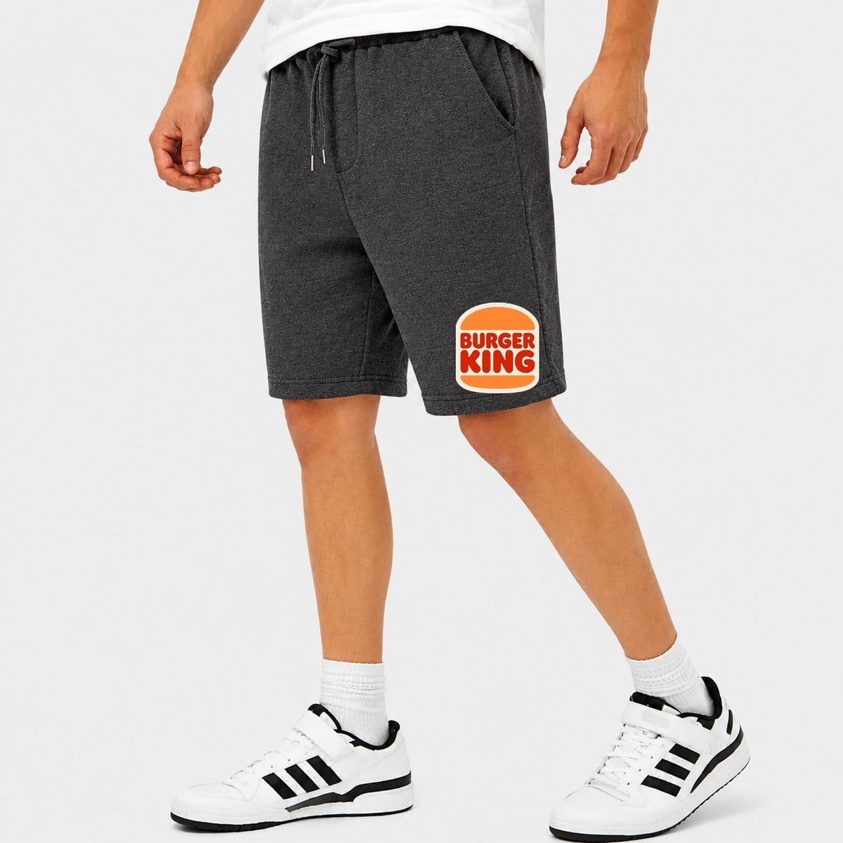 Men's Burger King Cotton Shorts - Charcoal