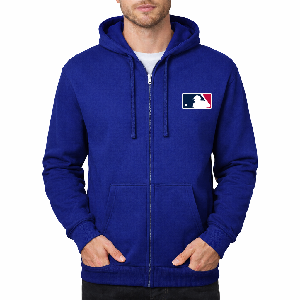 Men's Major League Baseball logo Zipper Hoodie - Royal Blue