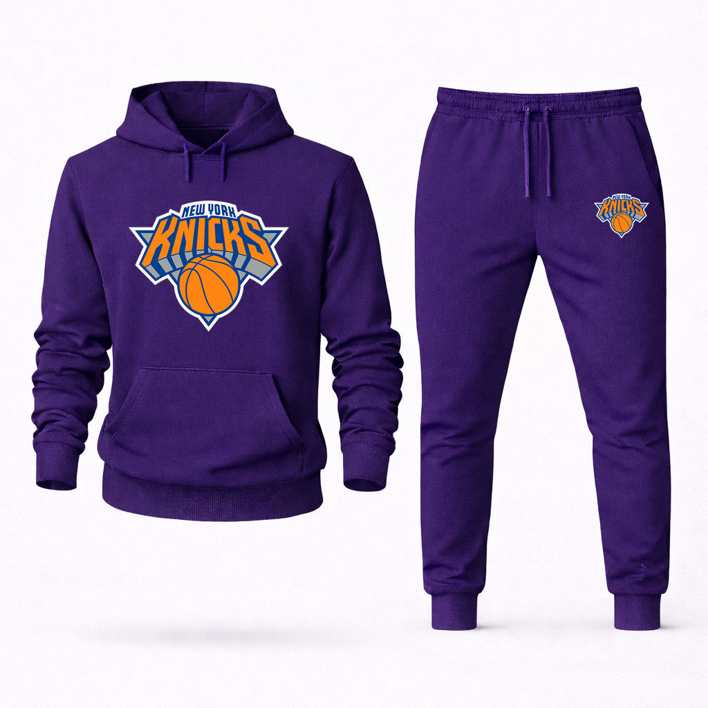 New York Knicks Hoodie and Joggers Set - Purple