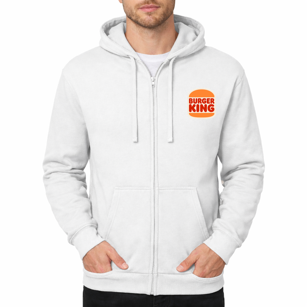 Burger King Zipper Hoodie - White