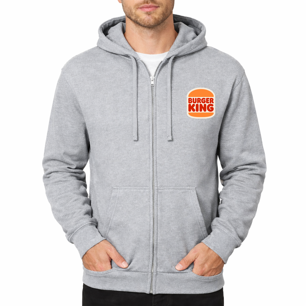 Burger King Zipper Hoodie - Grey