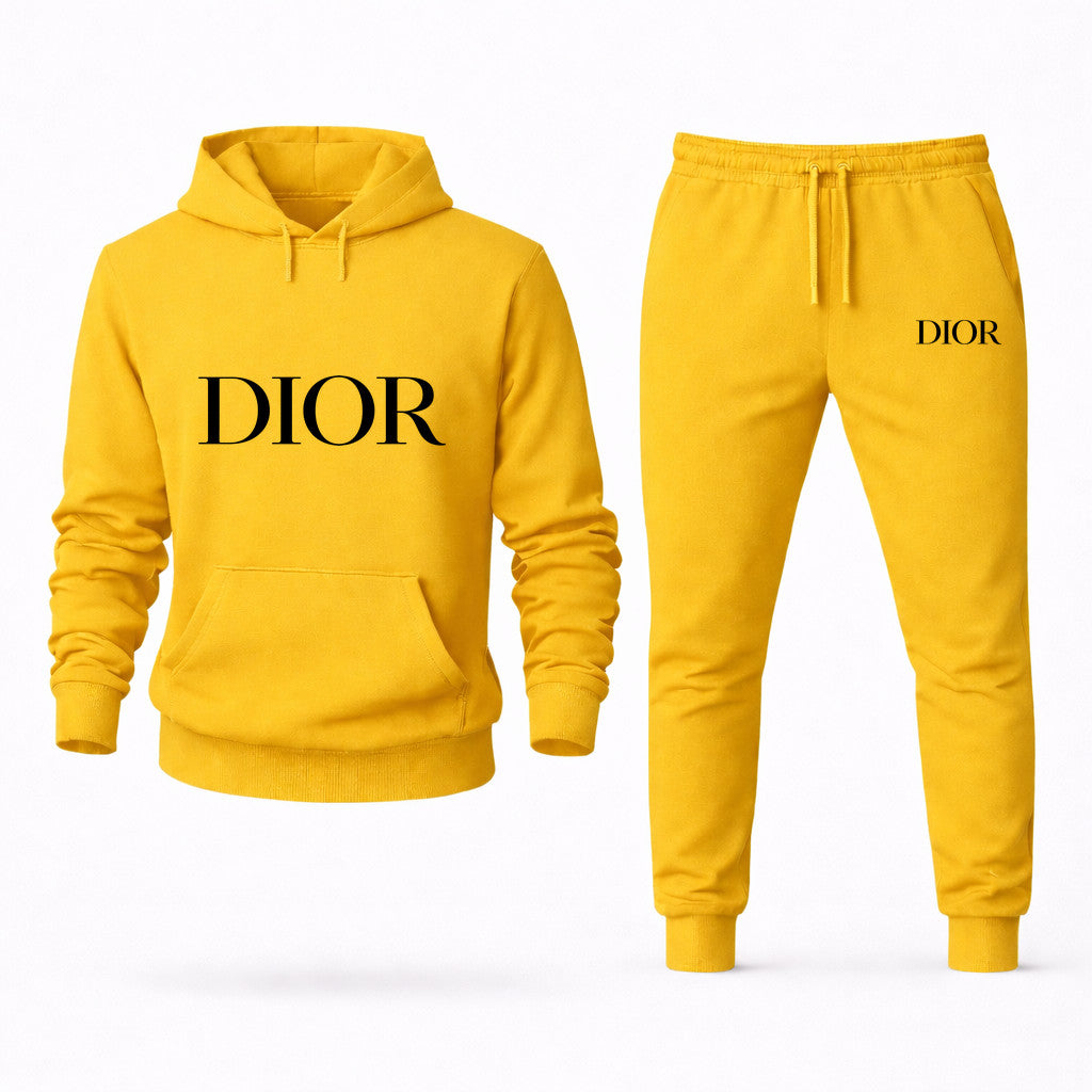 Dior Hoodie and Joggers Set - Yellow
