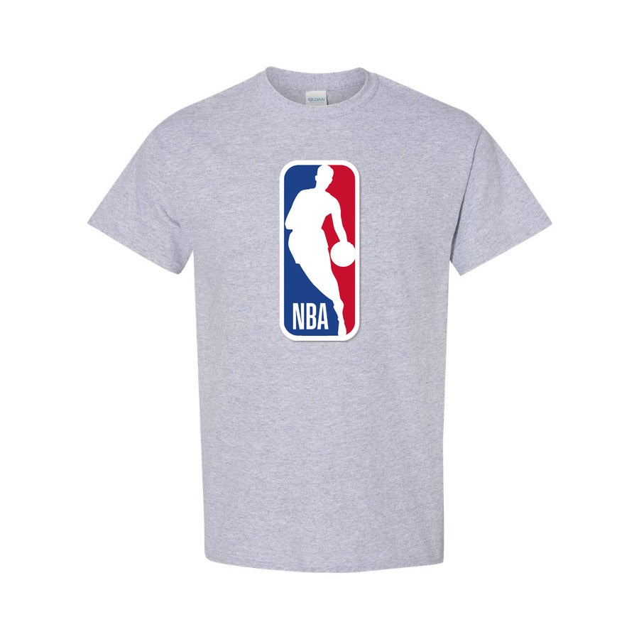 Gray - Front View - Men's NBA Cotton T-Shirt