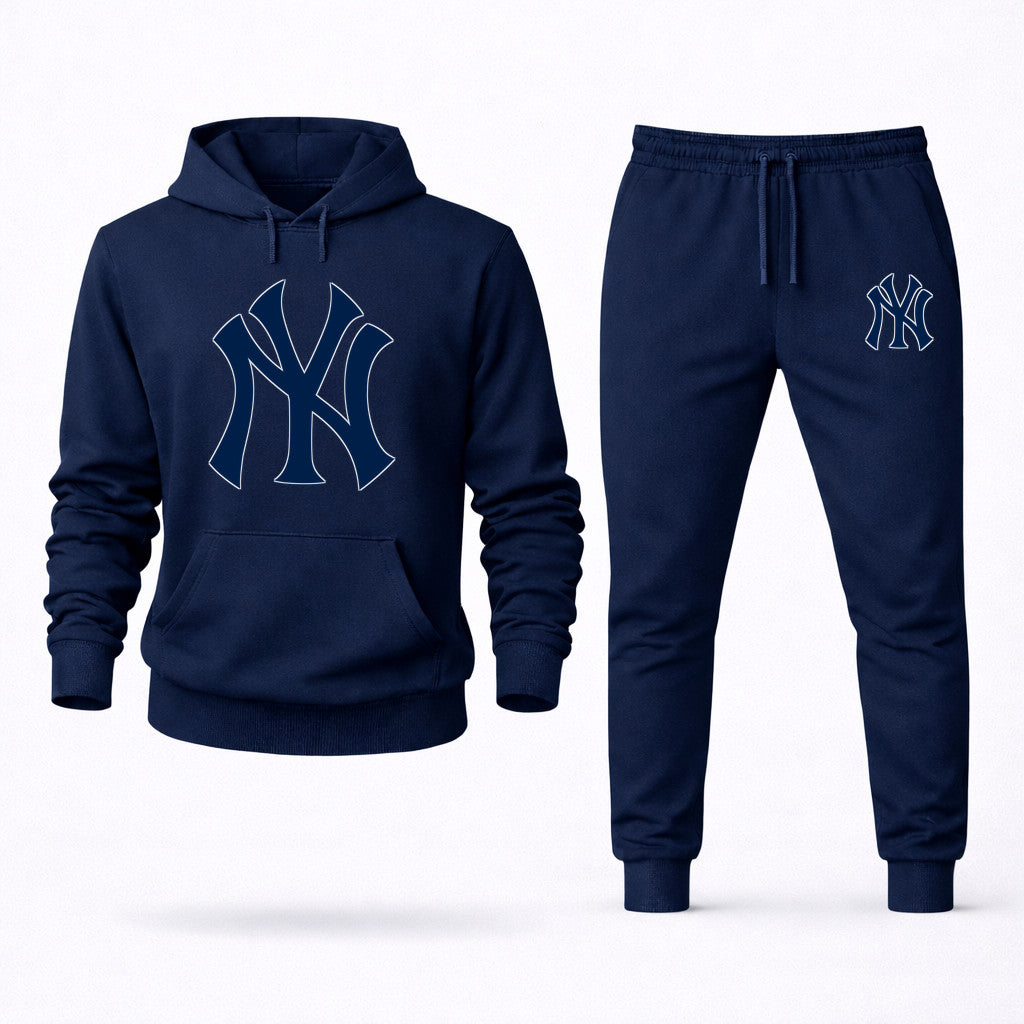 New York Yankees Hoodie and Joggers Set - Navy