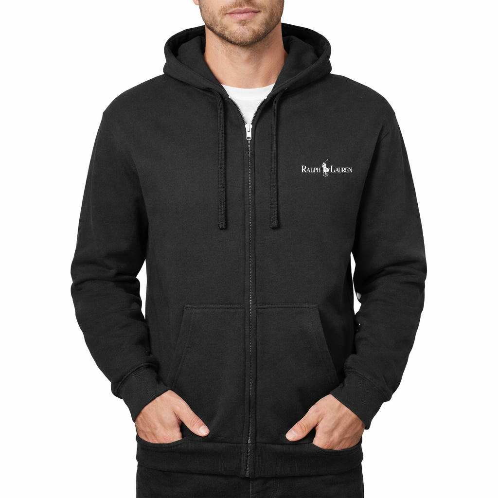 Polo Ralph Lauren white Zipper Hoodie - Black