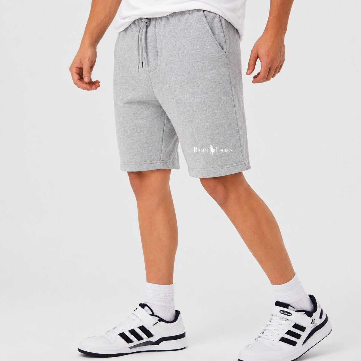 Men's Polo Ralph Lauren White Cotton Shorts - Gray