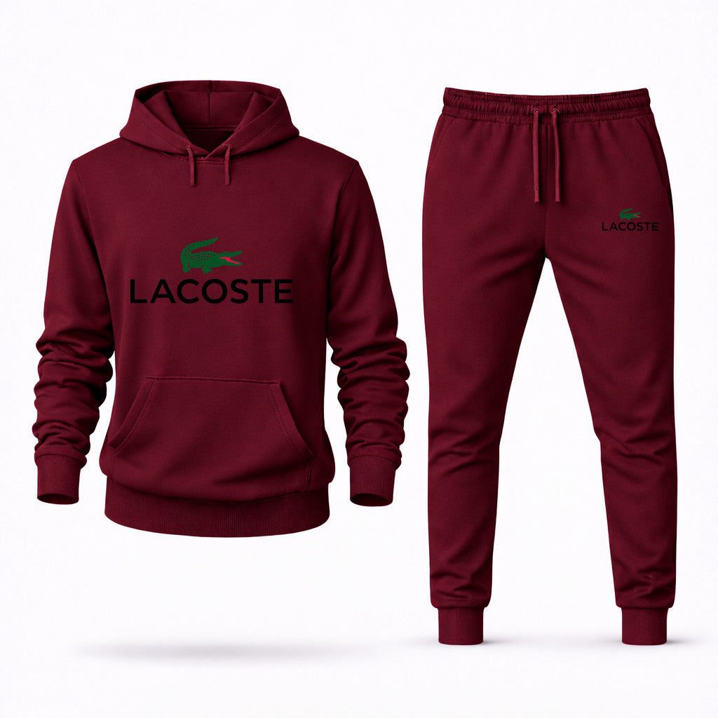 Lacoste Hoodie and Joggers Set - Burgundy