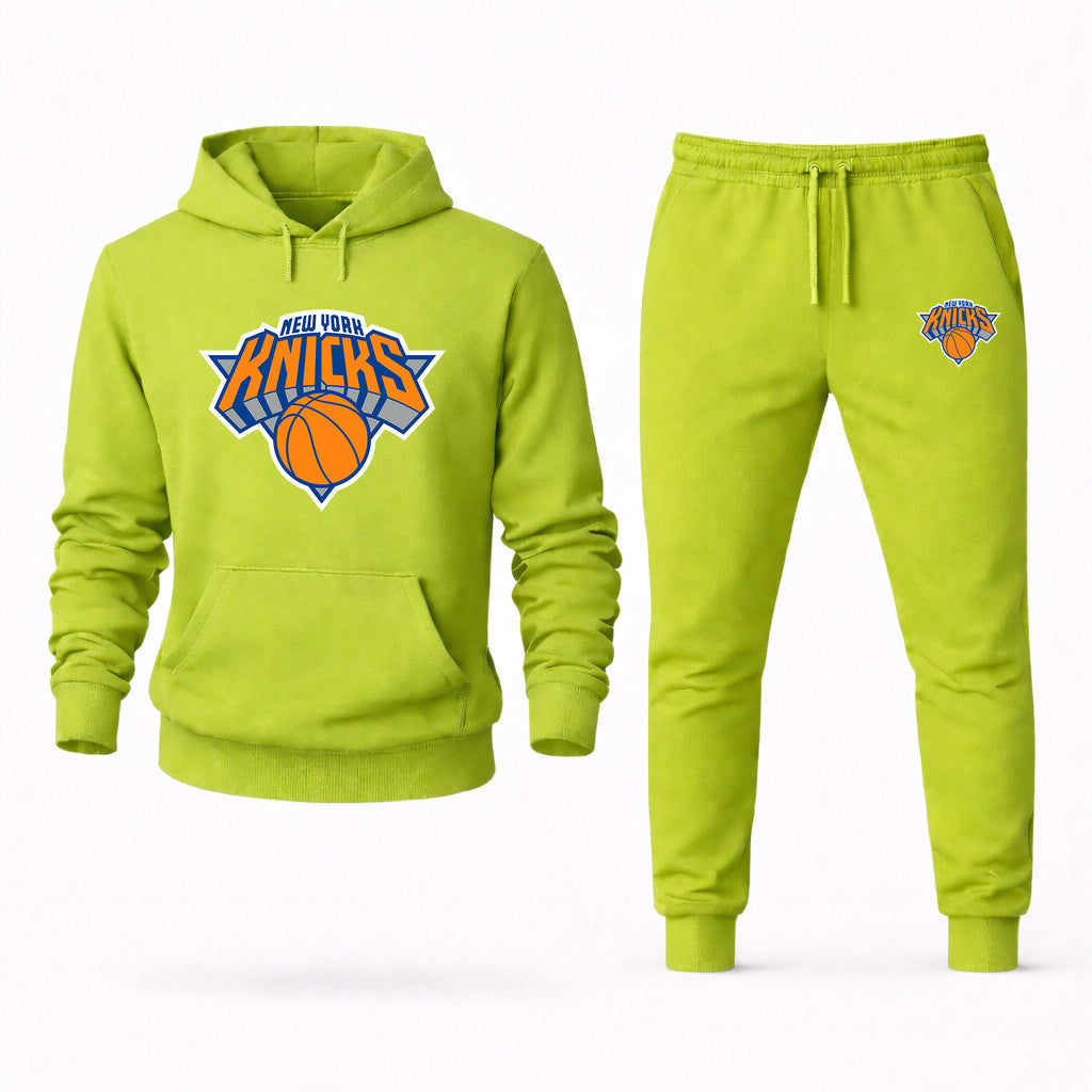 New York Knicks Hoodie and Joggers Set - Lime Green