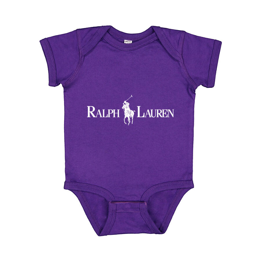 Polo Ralph Lauren White Logo Baby Romper Onesie - Purple