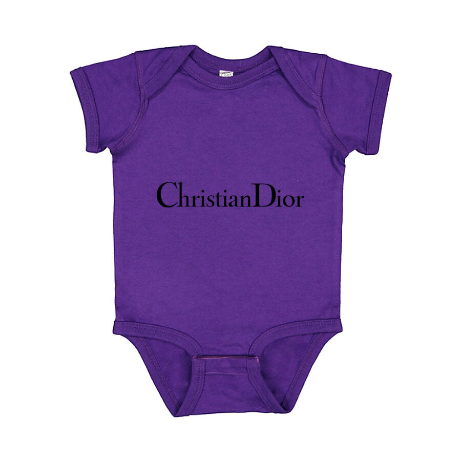 Dior Black Logo Baby Romper Onesie - Purple