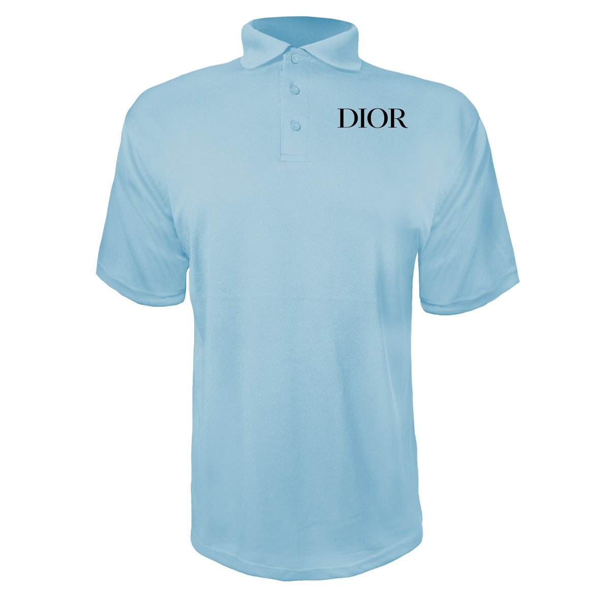 Dior men's polyester polo in Sky Blue