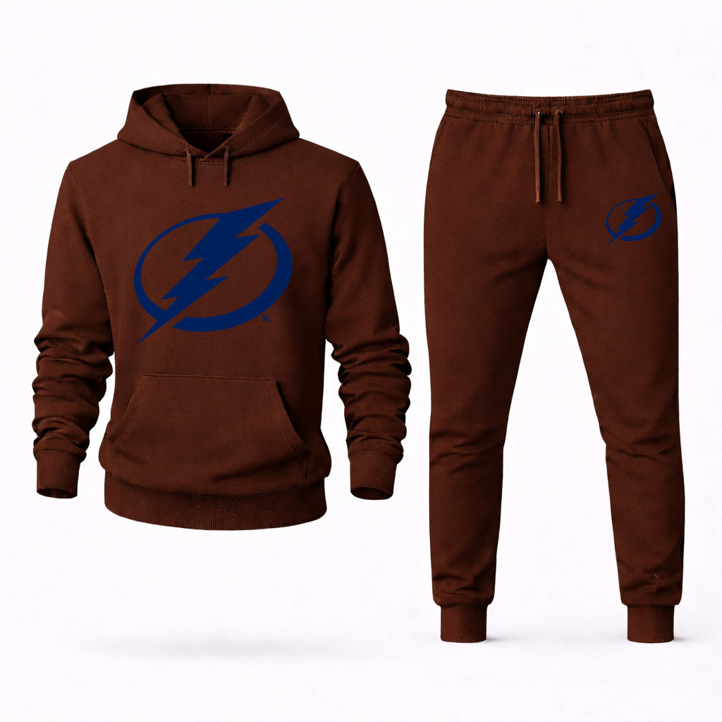 Tampa Bay Lightning Hoodie and Joggers Set - Brown