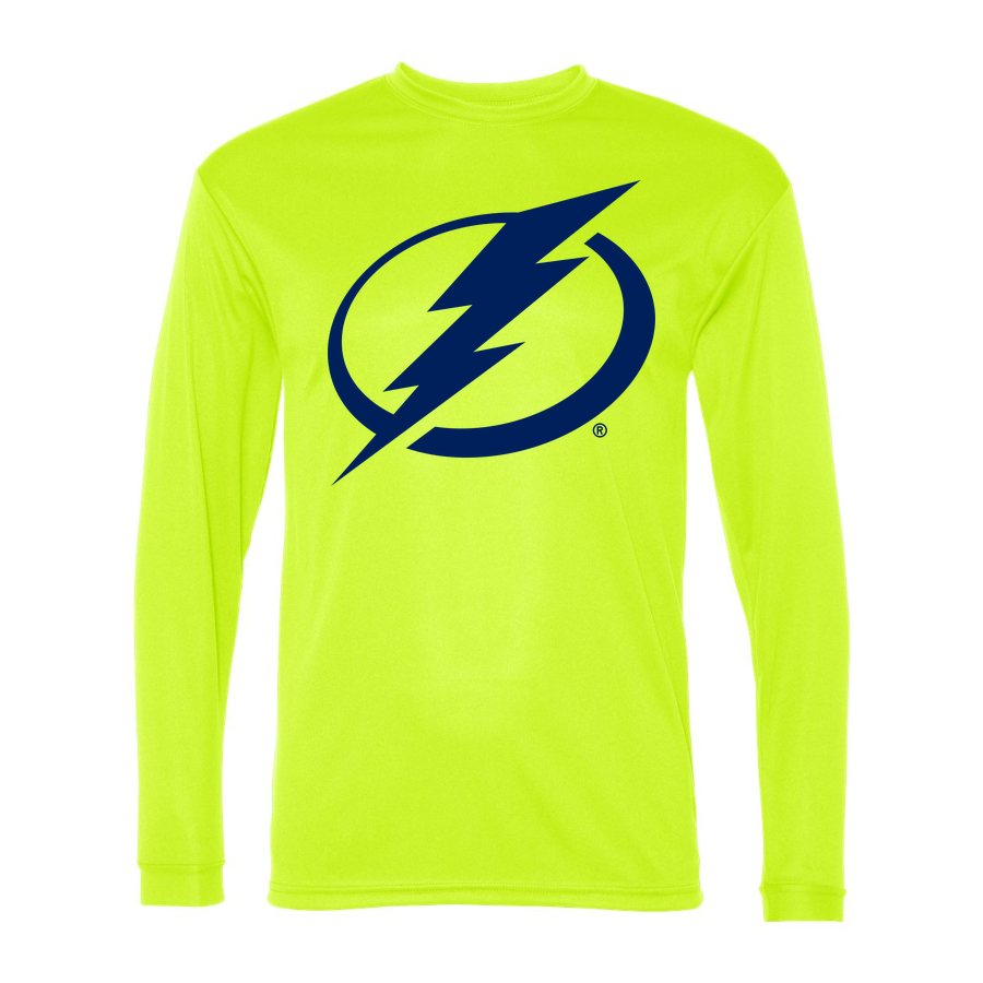 Men's Tampa Bay Lightning Polyester Long Sleeve T-Shirt - Safety Yellow