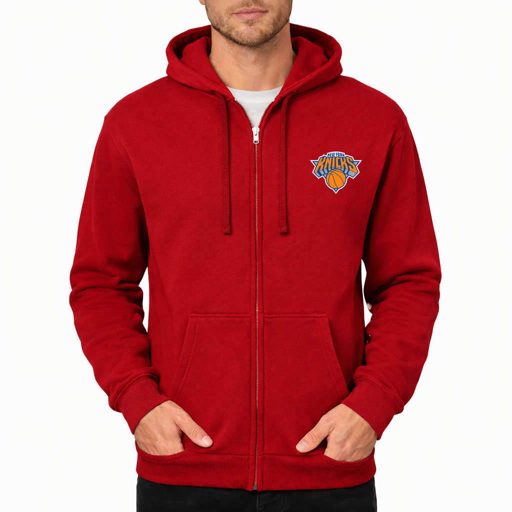 Men's New York Knicks Zipper Hoodie - Red