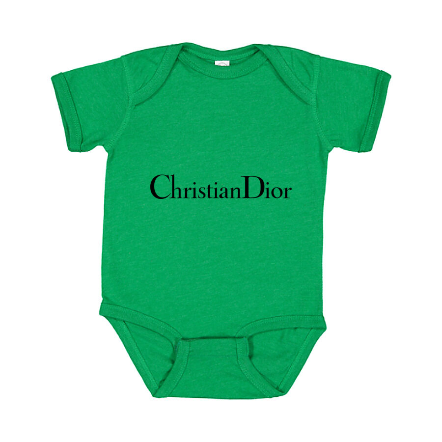 Dior Black Logo Baby Romper Onesie - Green
