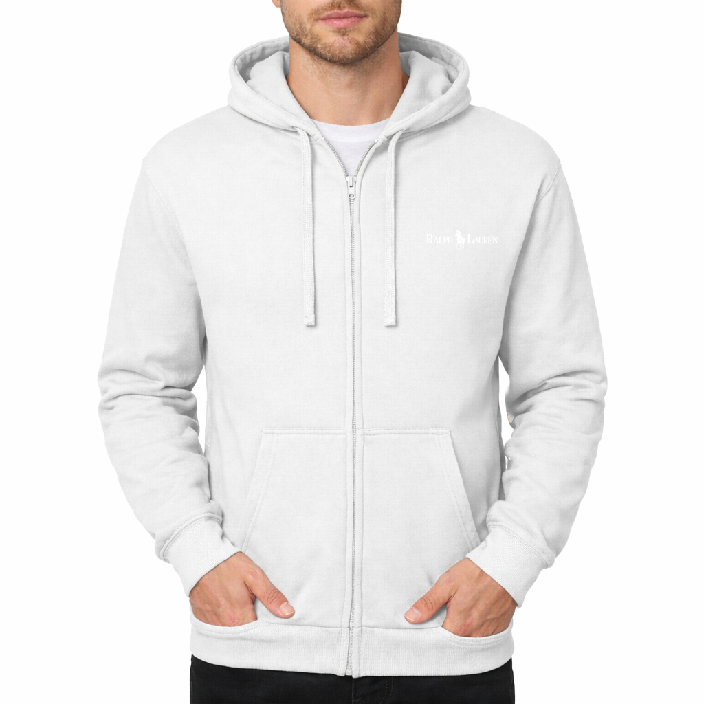 Polo Ralph Lauren white Zipper Hoodie - White