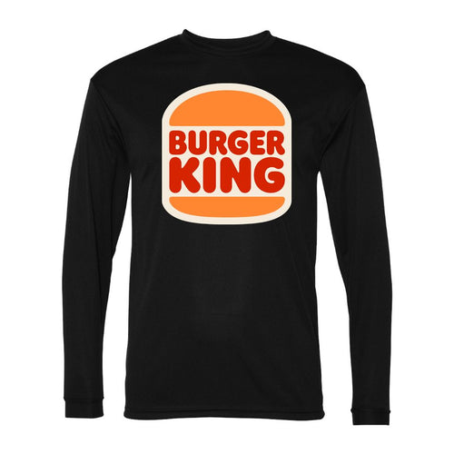 Men's Burger King Polyester Long Sleeve T-Shirt - Black