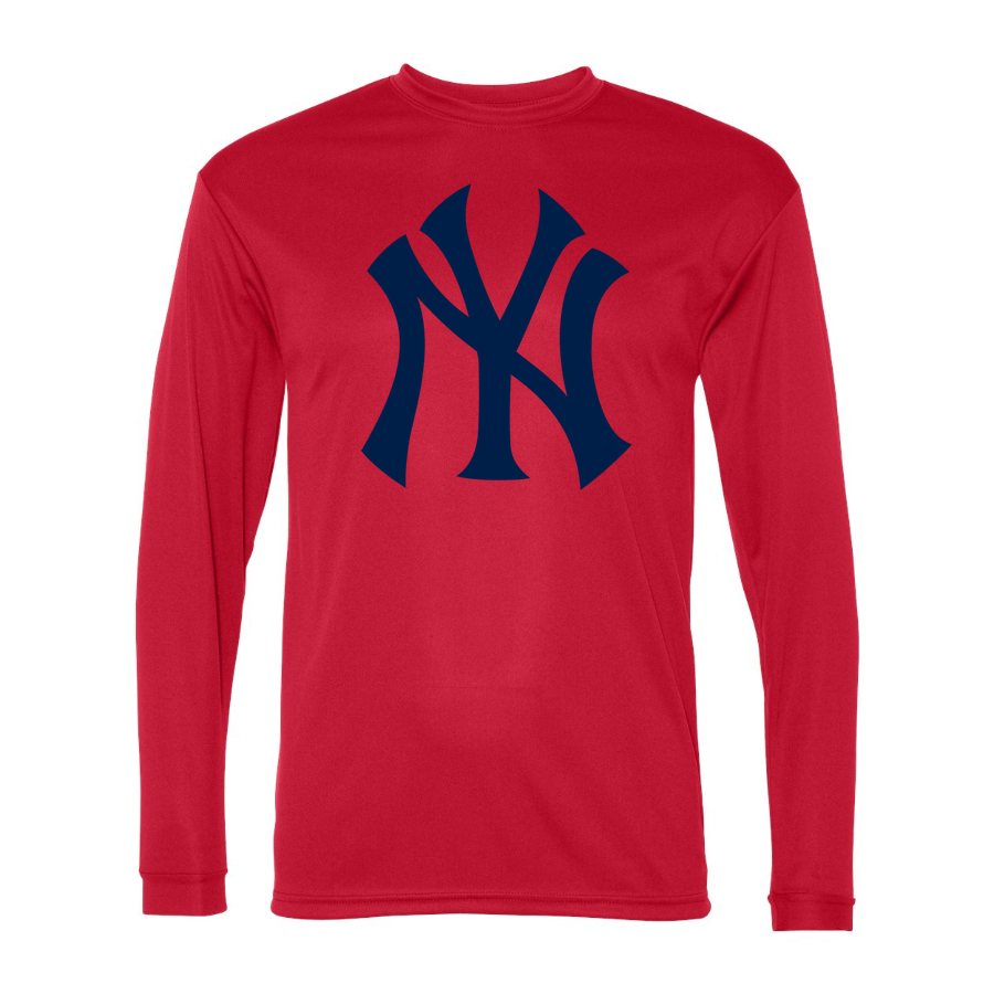 Men's New York Yankees Polyester Long Sleeve T-Shirt - Red