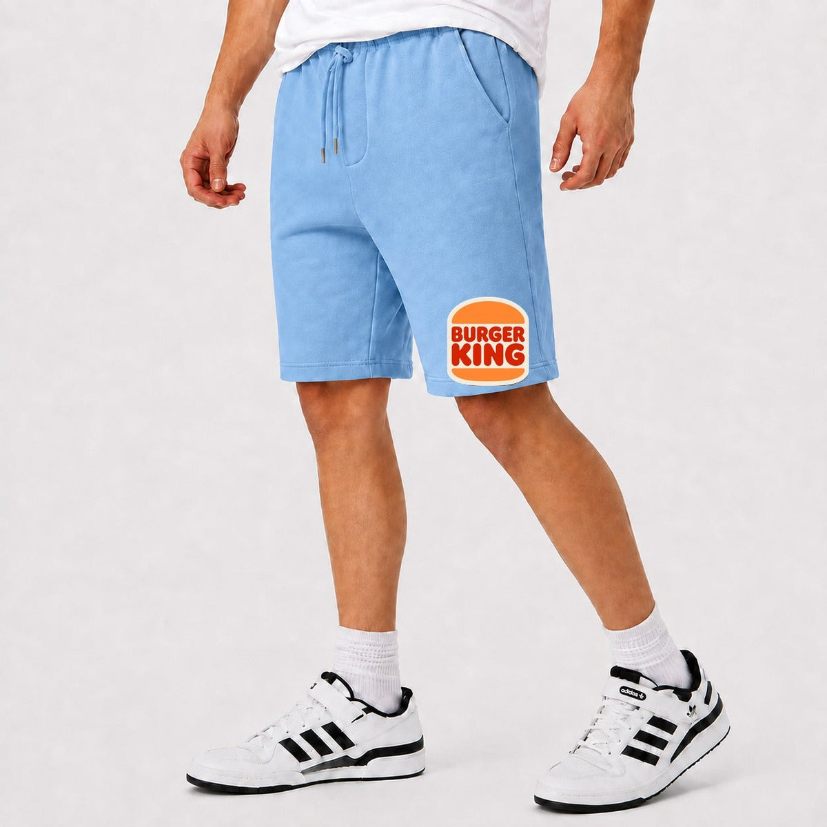 Men's Burger King Cotton Shorts - Sky Blue