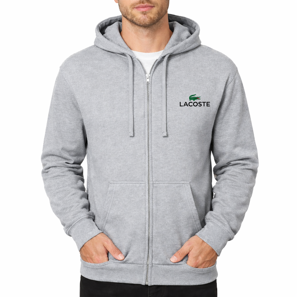 Lacoste Zipper Hoodie - Grey