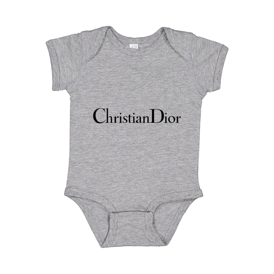 Dior Black Logo Baby Romper Onesie - Gray