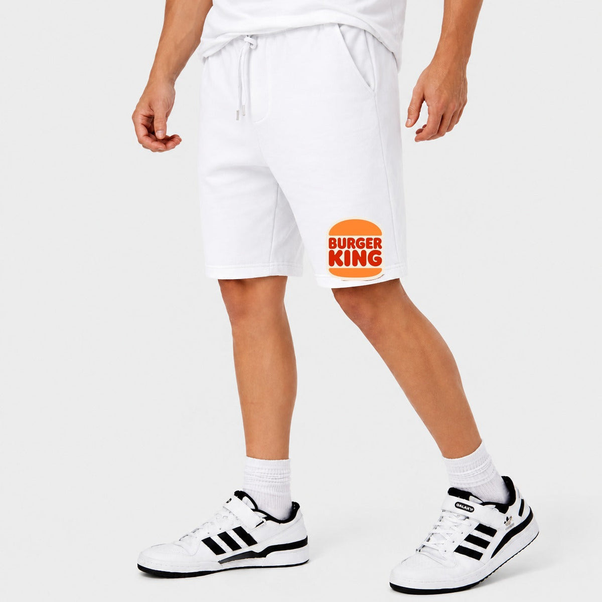 Men's Burger King Cotton Shorts - White