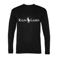 Men's Polo Ralph Lauren White Logo Polyester Long Sleeve T-Shirt - Black