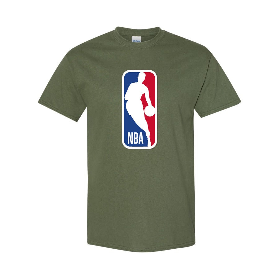 Army Green - Front View - Men's NBA Cotton T-Shirt