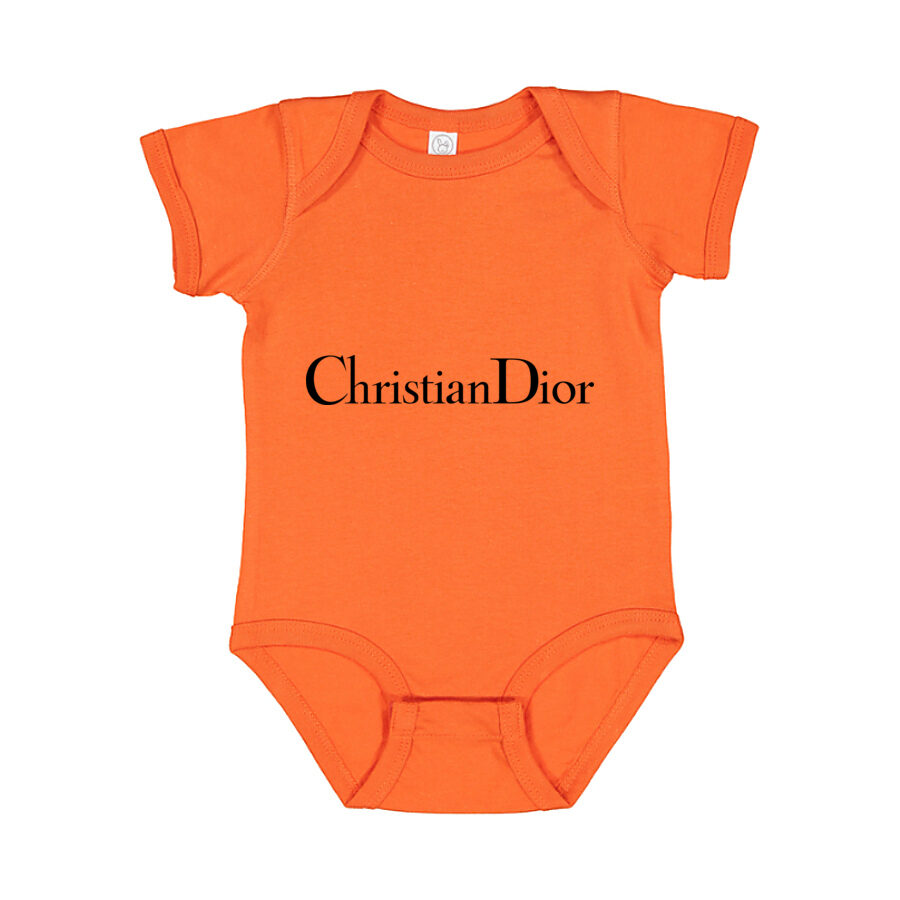 Dior Black Logo Baby Romper Onesie - Orange
