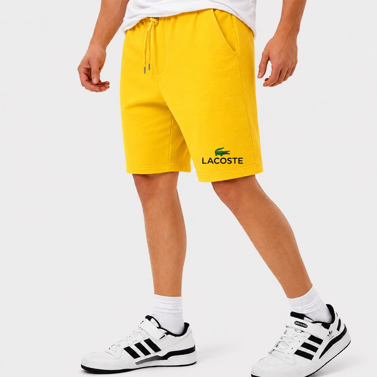 Men's Lacoste Cotton Shorts - Yellow