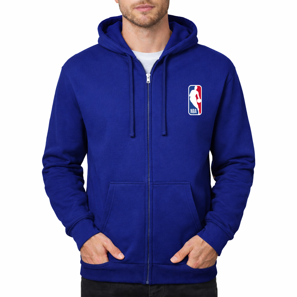 Men's nba Zipper Hoodie - Royal Blue