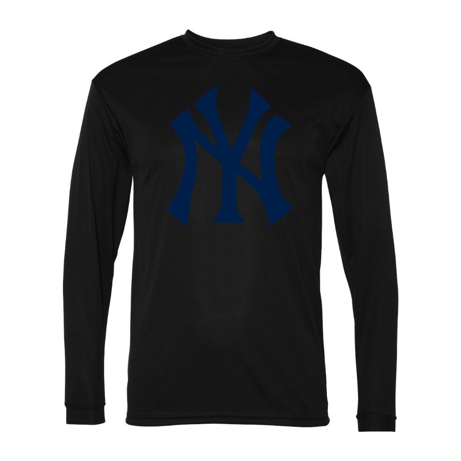 Men's New York Yankees Polyester Long Sleeve T-Shirt - Black