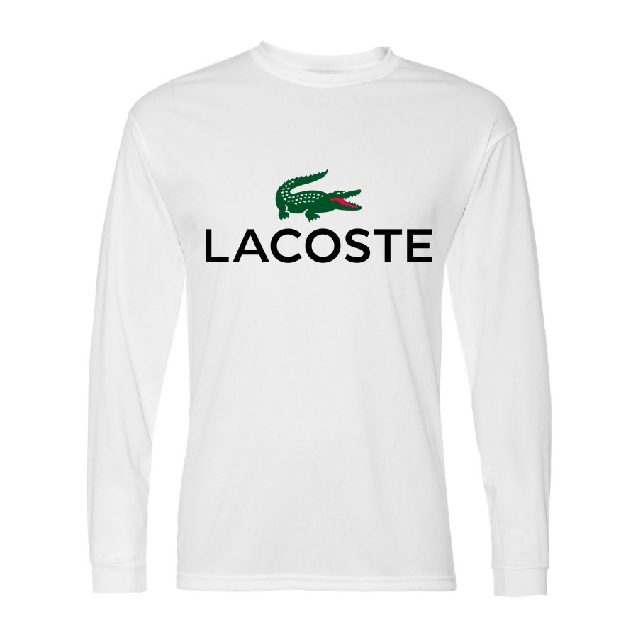 Men's Lacoste Polyester Long Sleeve T-Shirt - White