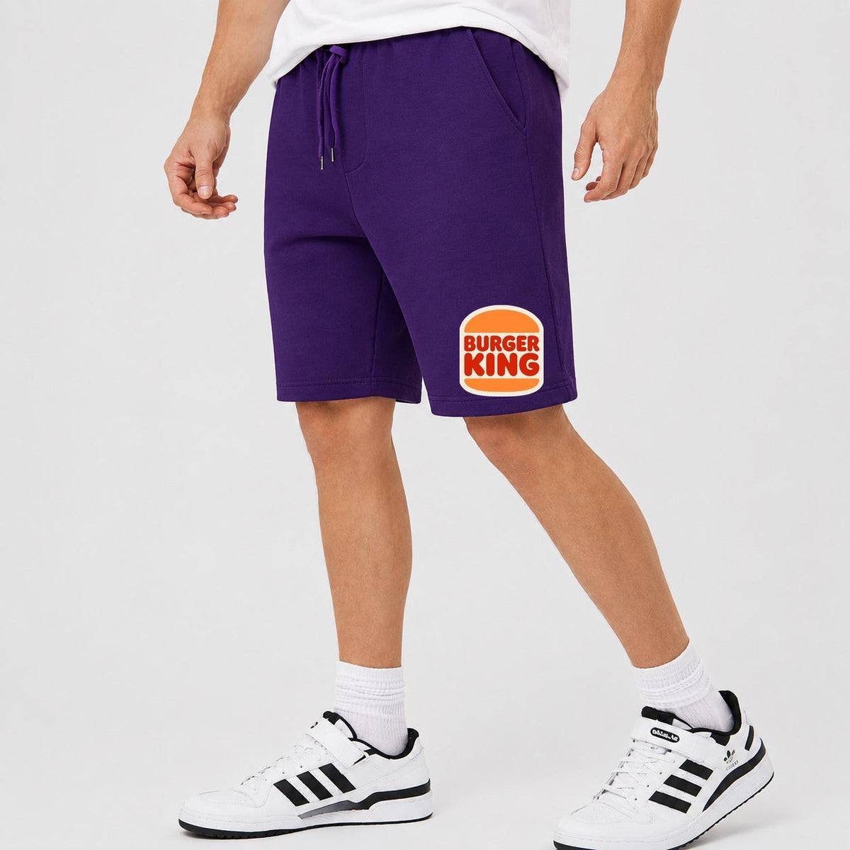 Men's Burger King Cotton Shorts - Purple