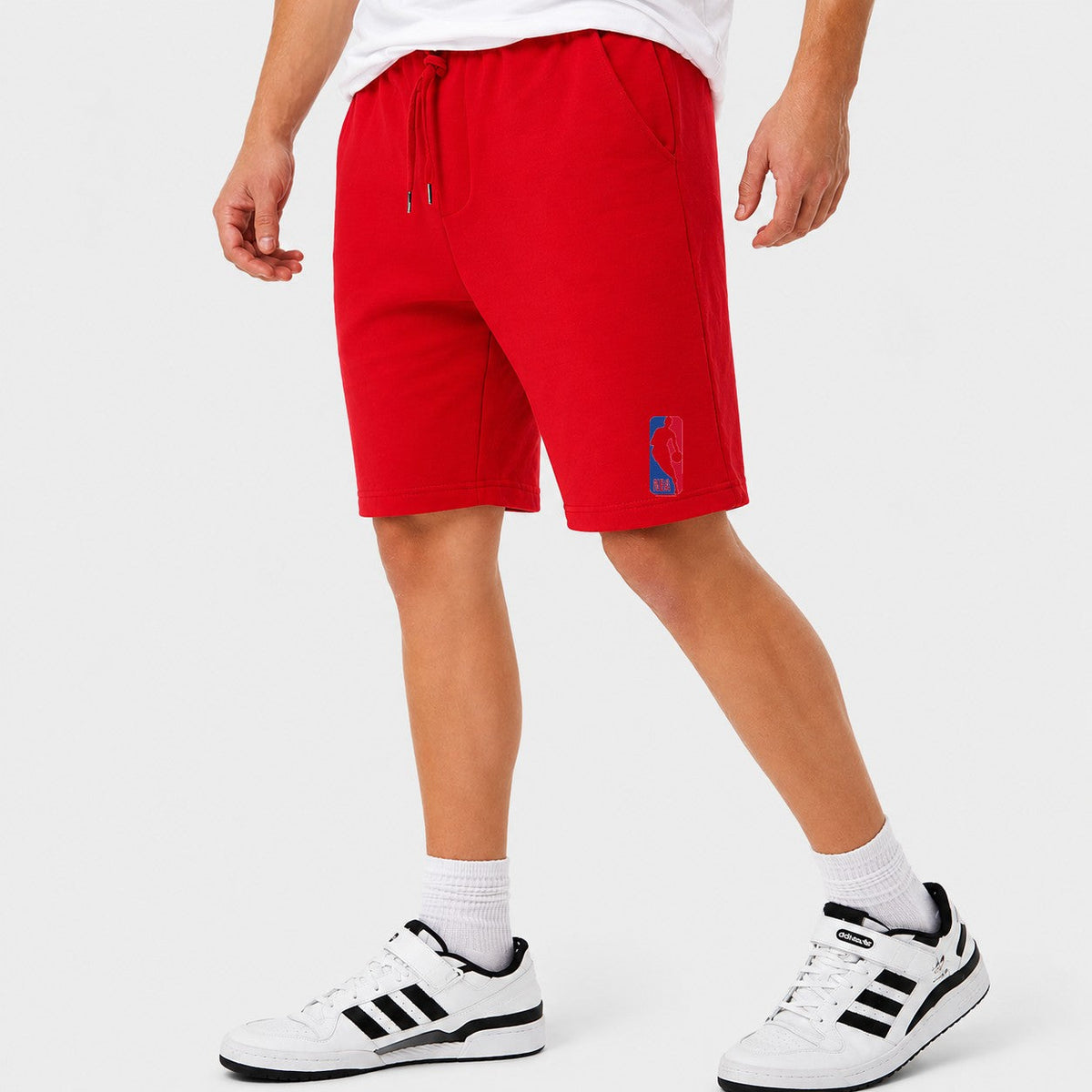 Men's NBA Logo Cotton Shorts - Red