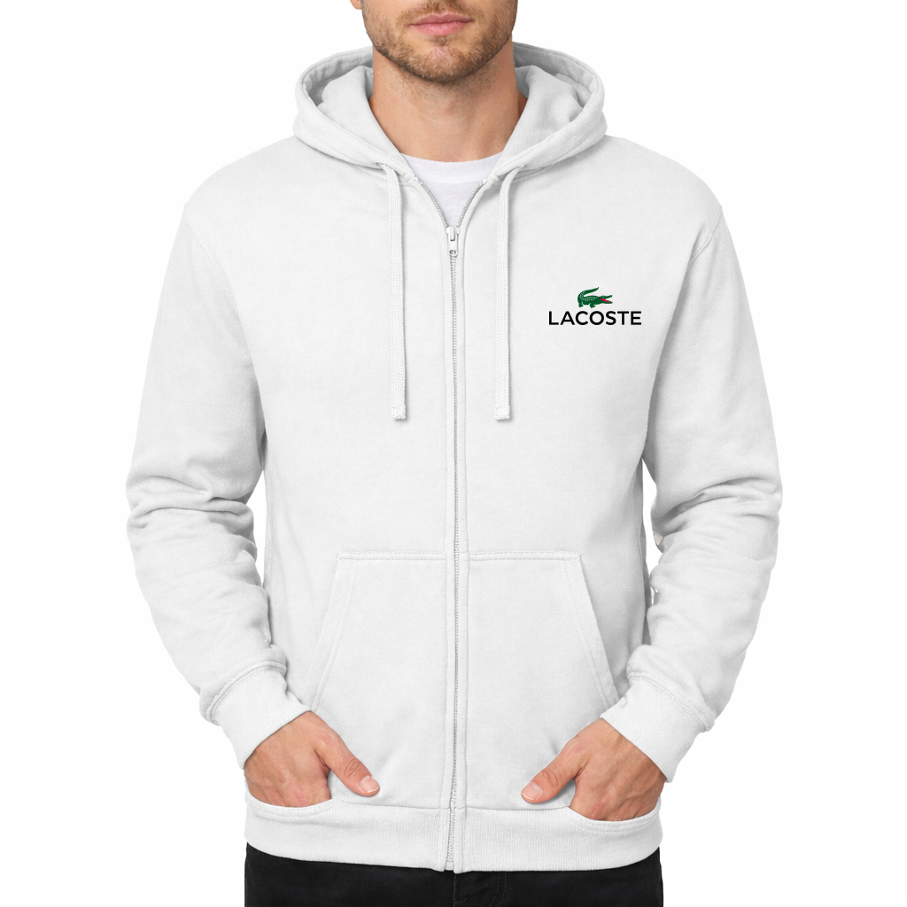 Lacoste Zipper Hoodie - White