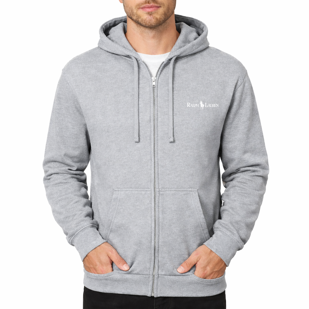Polo Ralph Lauren white Zipper Hoodie - Grey