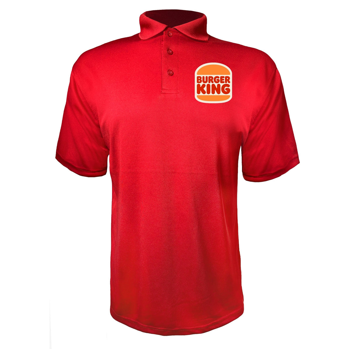 Burger King men's polyester polo in Red