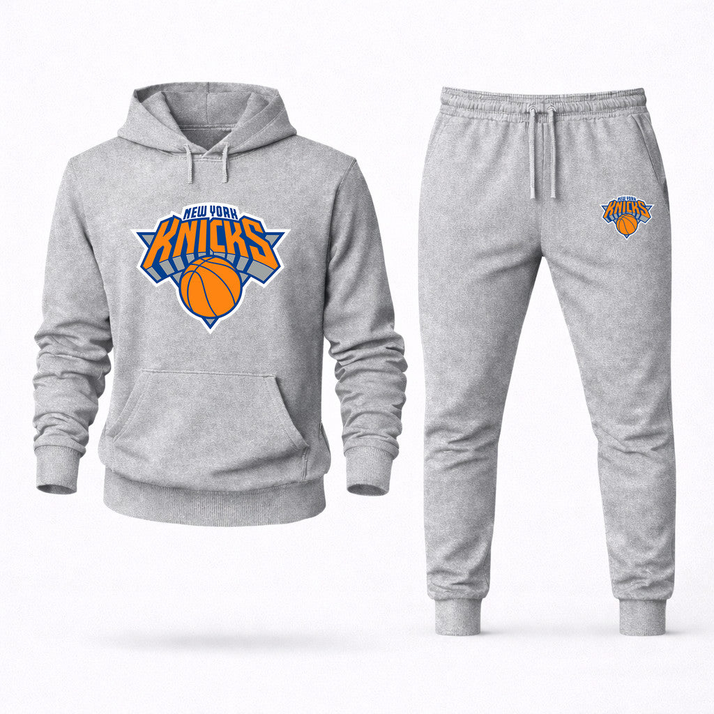 New York Knicks Hoodie and Joggers Set - Grey