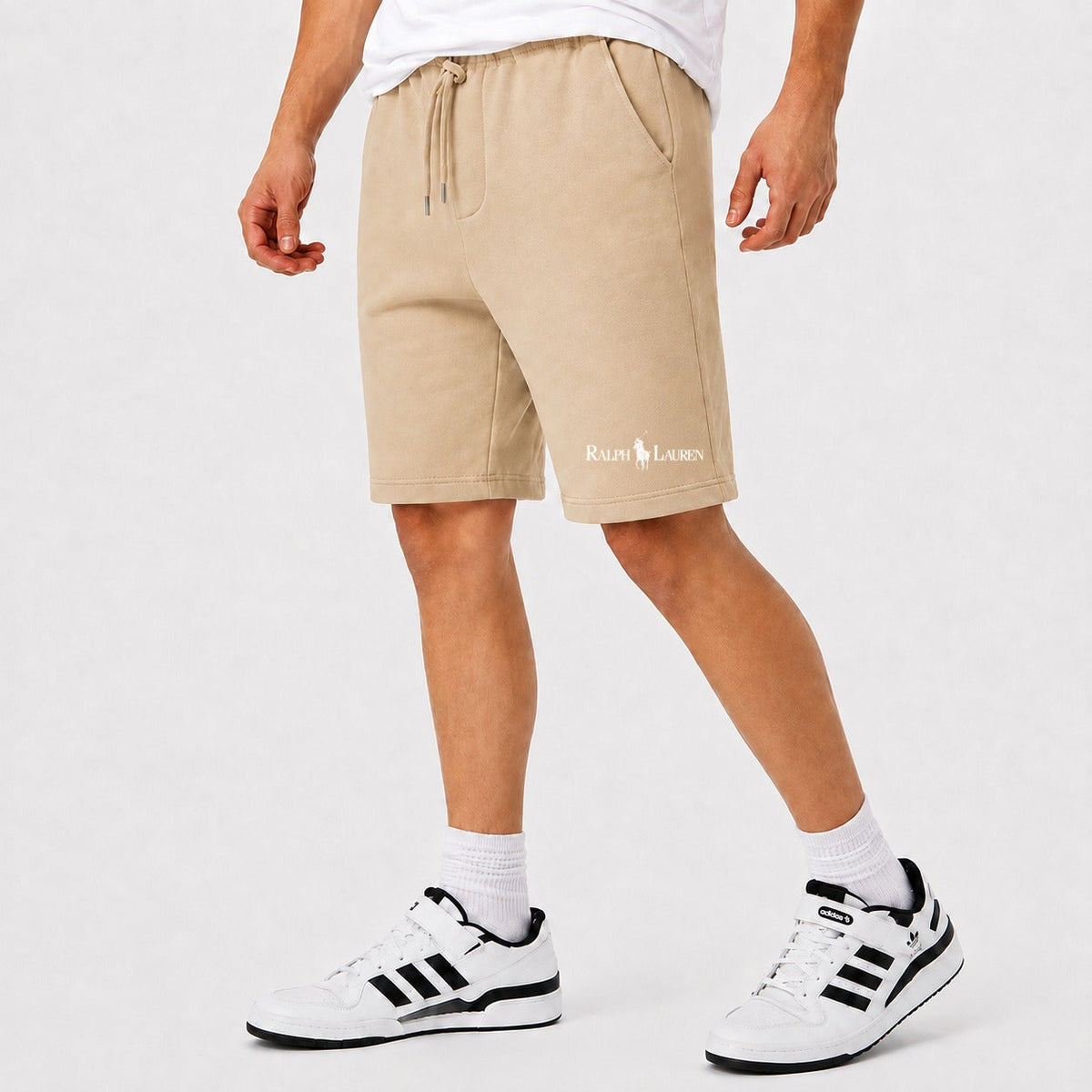 Men's Polo Ralph Lauren White Cotton Shorts - Beige