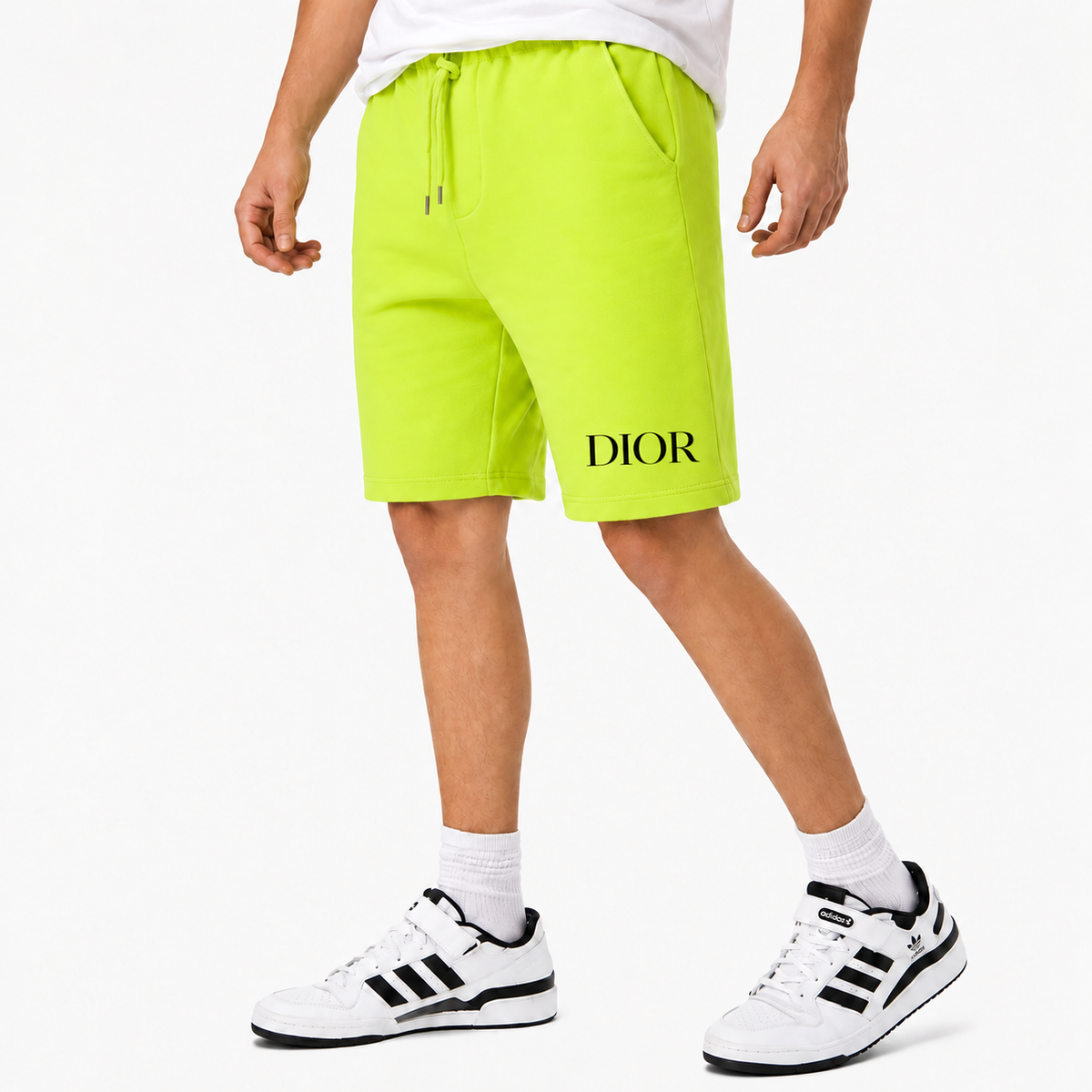 Men's Dior Cotton Shorts - Lime Green