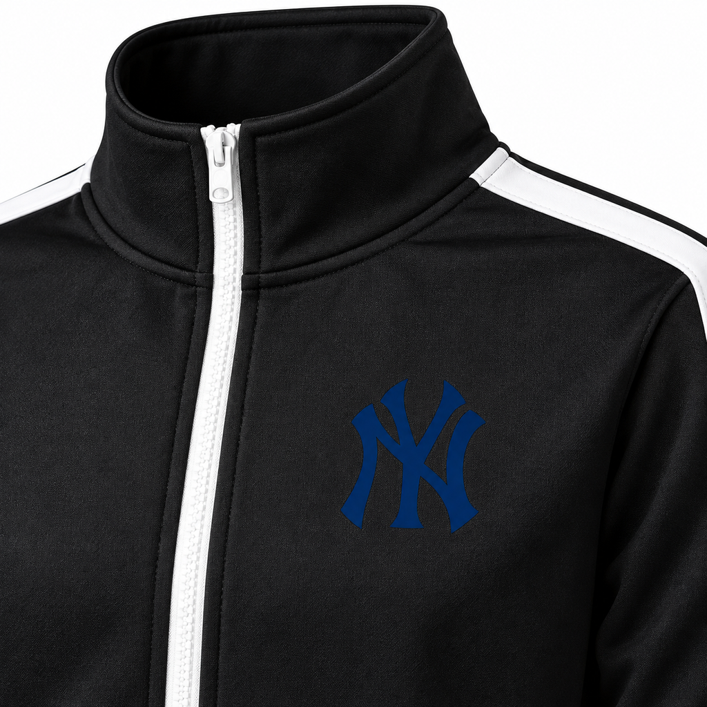 Black New York Yankees dri-fit tracksuit - DTF print close-up