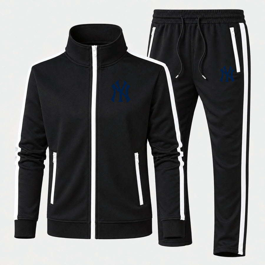 Black New York Yankees dri-fit tracksuit - front view