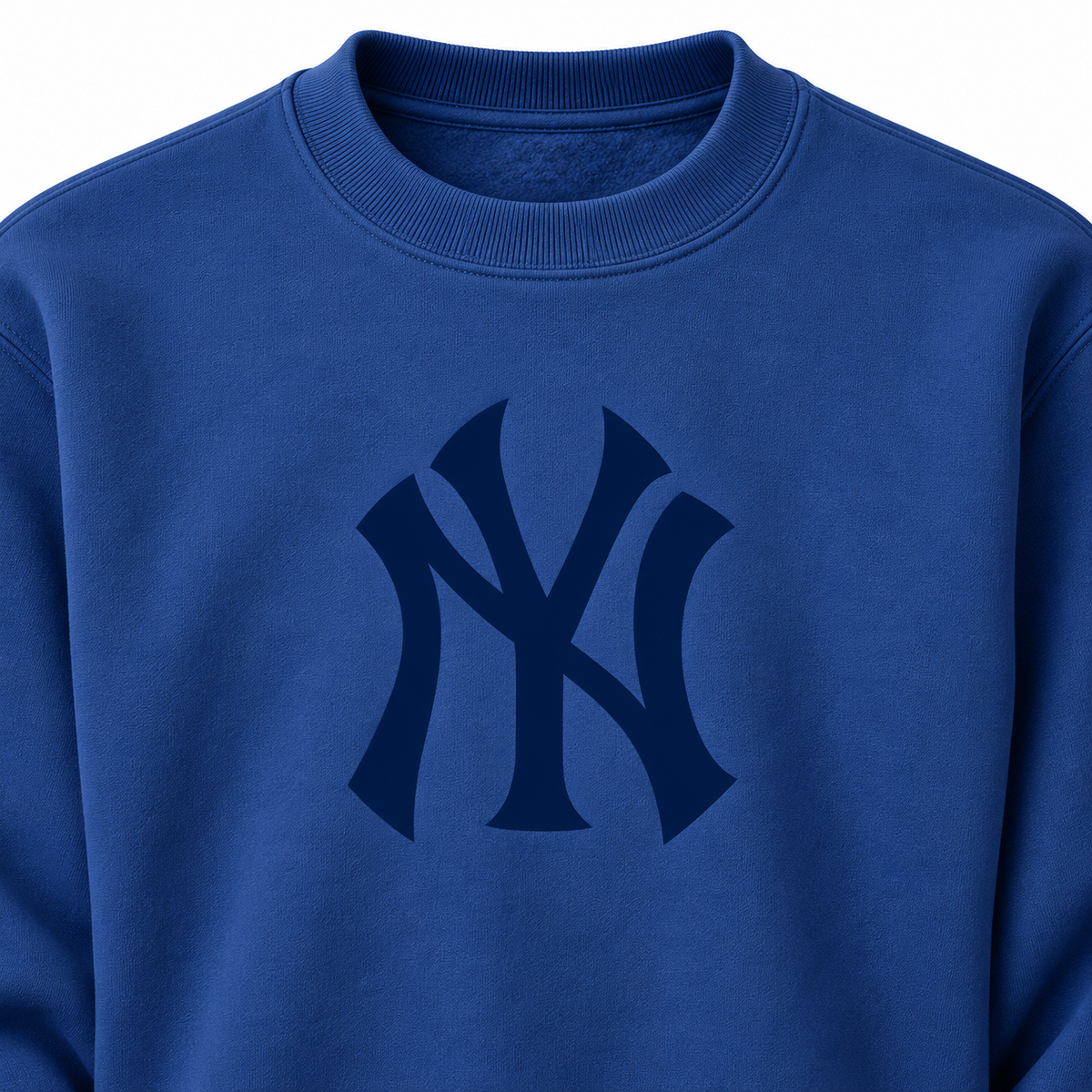 Blue New York Yankees crewneck sweatshirt - DTF print close-up