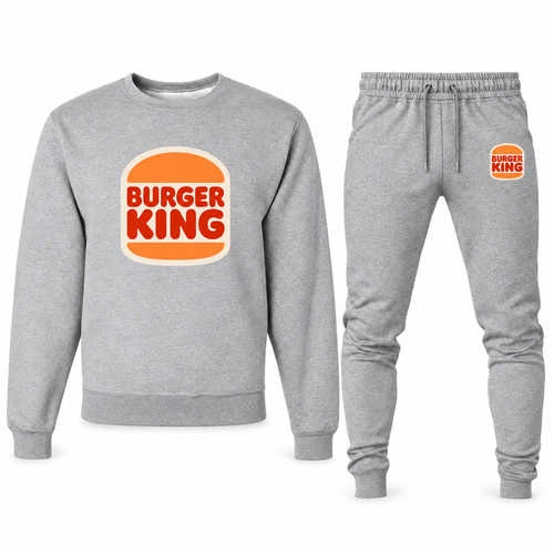 Men's Burger King sweatshirt and joggers set, Gray