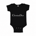 Dior baby onesie in Black with white ChristianDior lettering