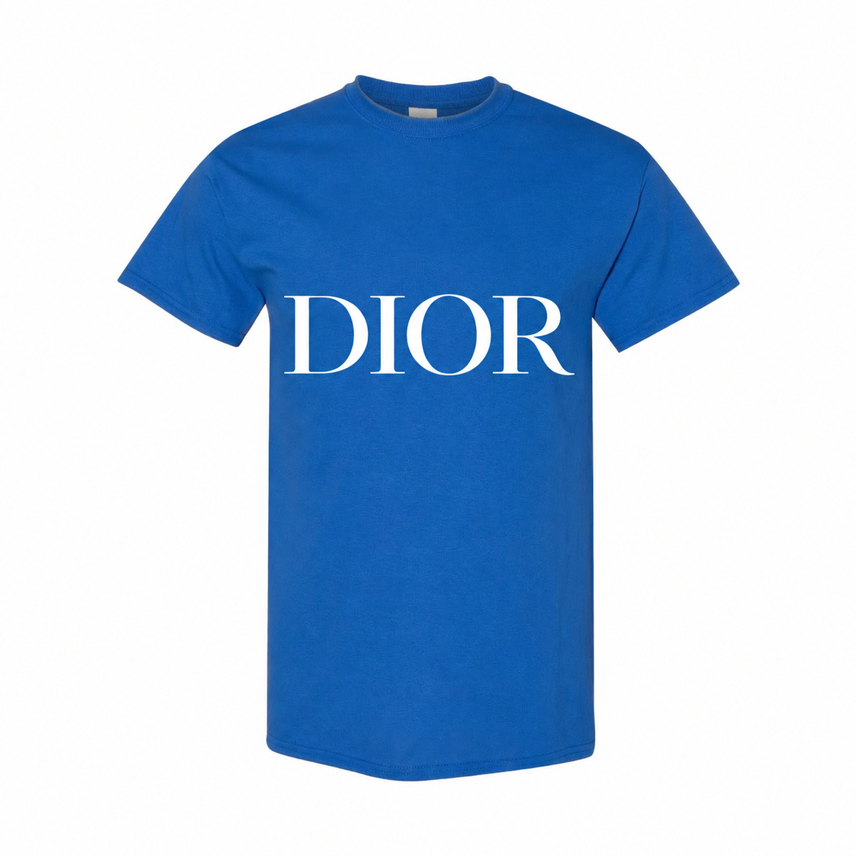 Men's Dior Cotton T-Shirt in Blue with white DIOR lettering