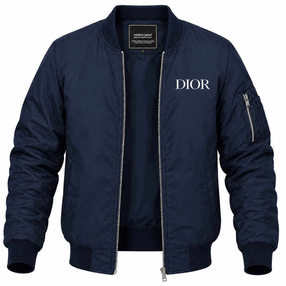 Men's Dior Lightweight Bomber Jacket in Navy with white DIOR lettering