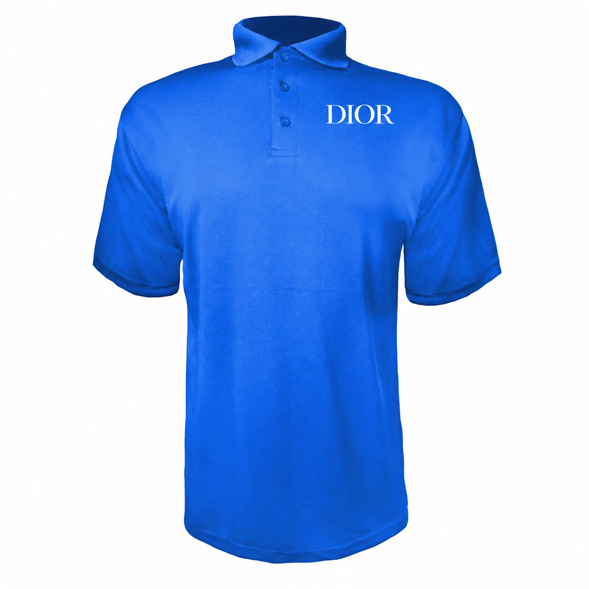 Men's Dior Polyester Polo in Blue with white DIOR lettering