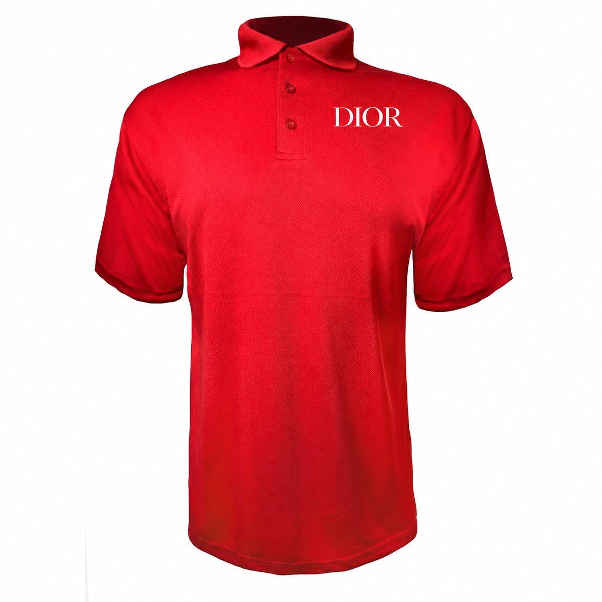 Men's Dior Polyester Polo in Red with white DIOR lettering